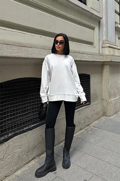Angelina Metalize Sarkaçlı Sweatshirt 8048 -08