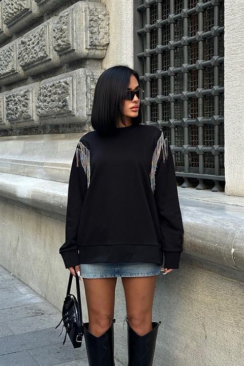 Angelina Metalize Sarkaçlı Sweatshirt 8048 -08
