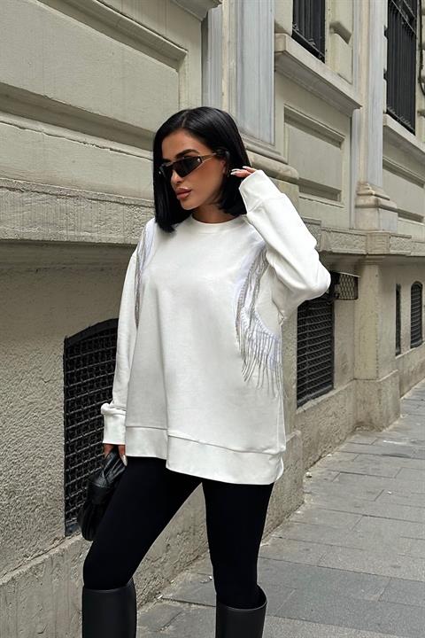 Angelina Metalize Sarkaçlı Sweatshirt 8048 -08