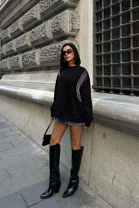 Angelina Metalize Sarkaçlı Sweatshirt 8048 -08