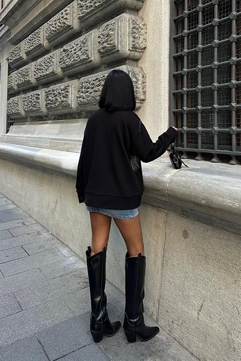 Angelina Metalize Sarkaçlı Sweatshirt 8048 -08