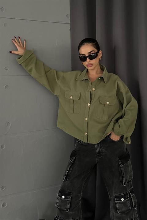 Anya Oversize Gabardin Ceket 6063-8