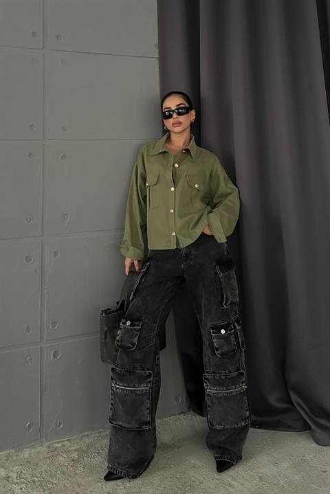 Anya Oversize Gabardin Ceket 6063-8