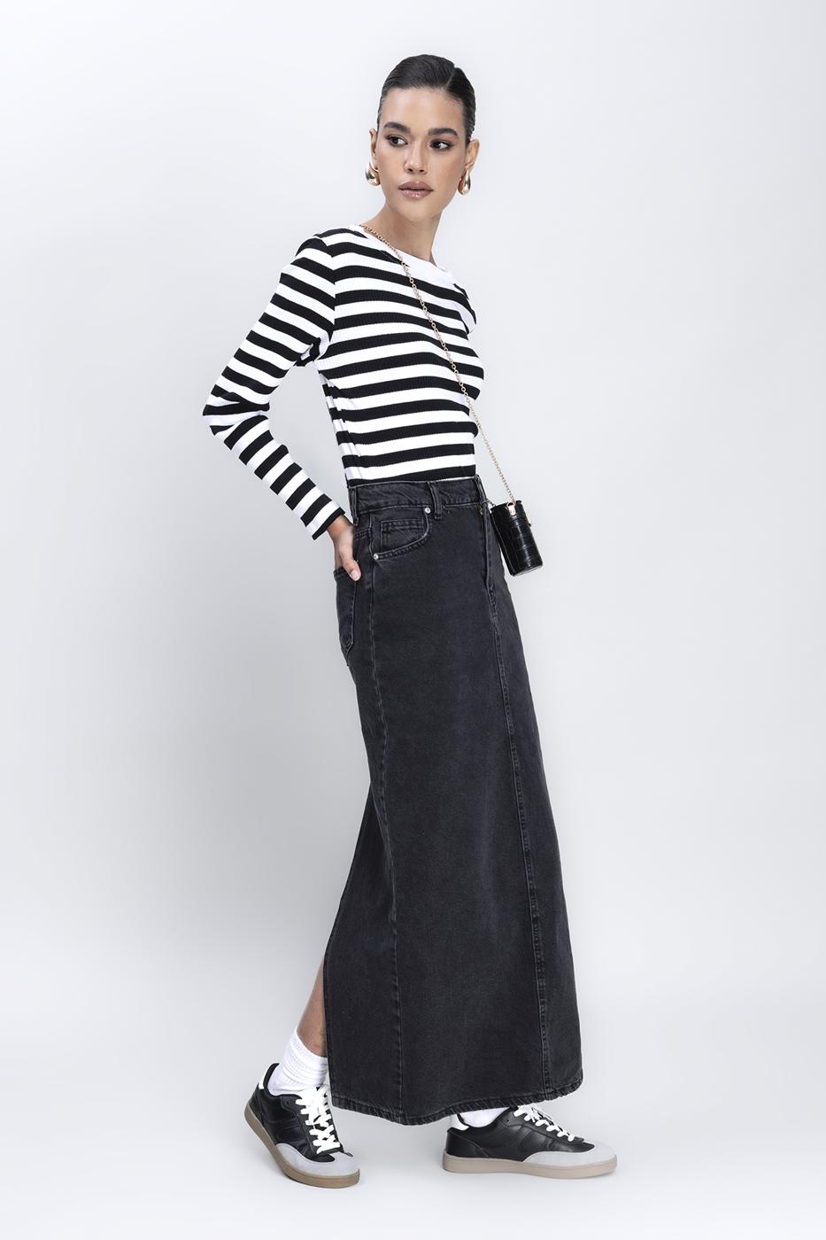 Long Back Slit Maxi Pencil Skirt