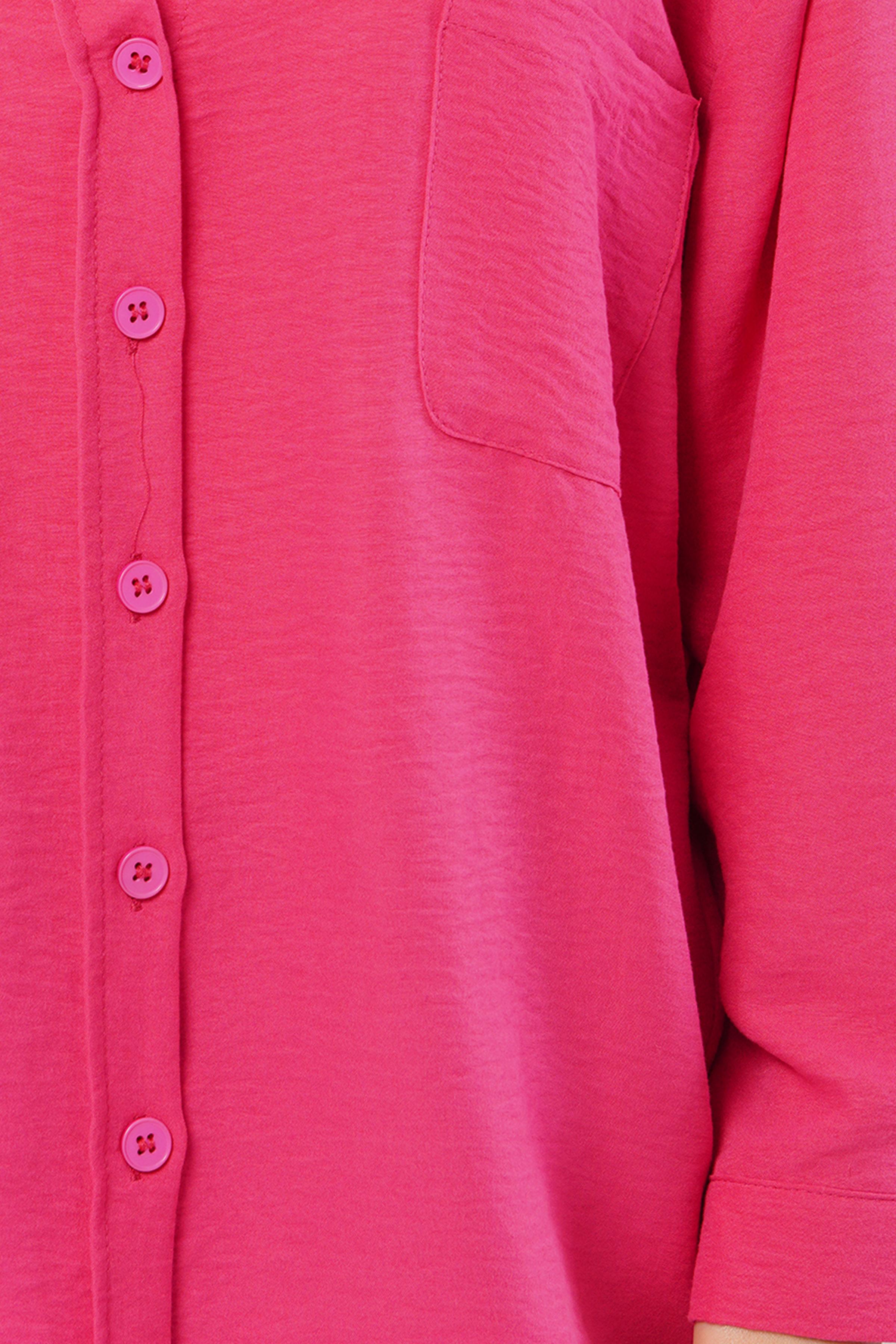 Basic Oversize Fuşya Toptan Gömlek
