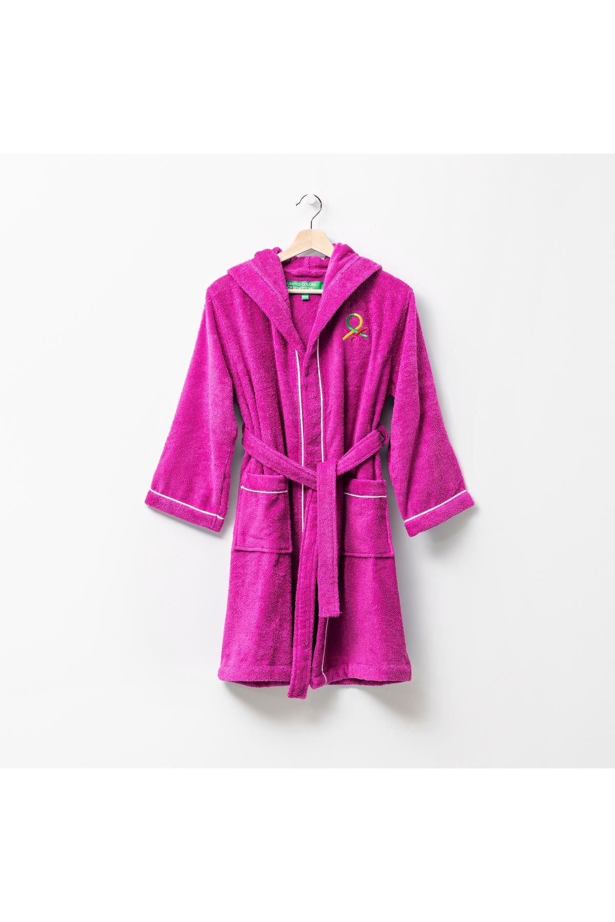 Be-0817-Pnk %100 Pamuk Pembe 65X65 Cm Çocuk Bornozu