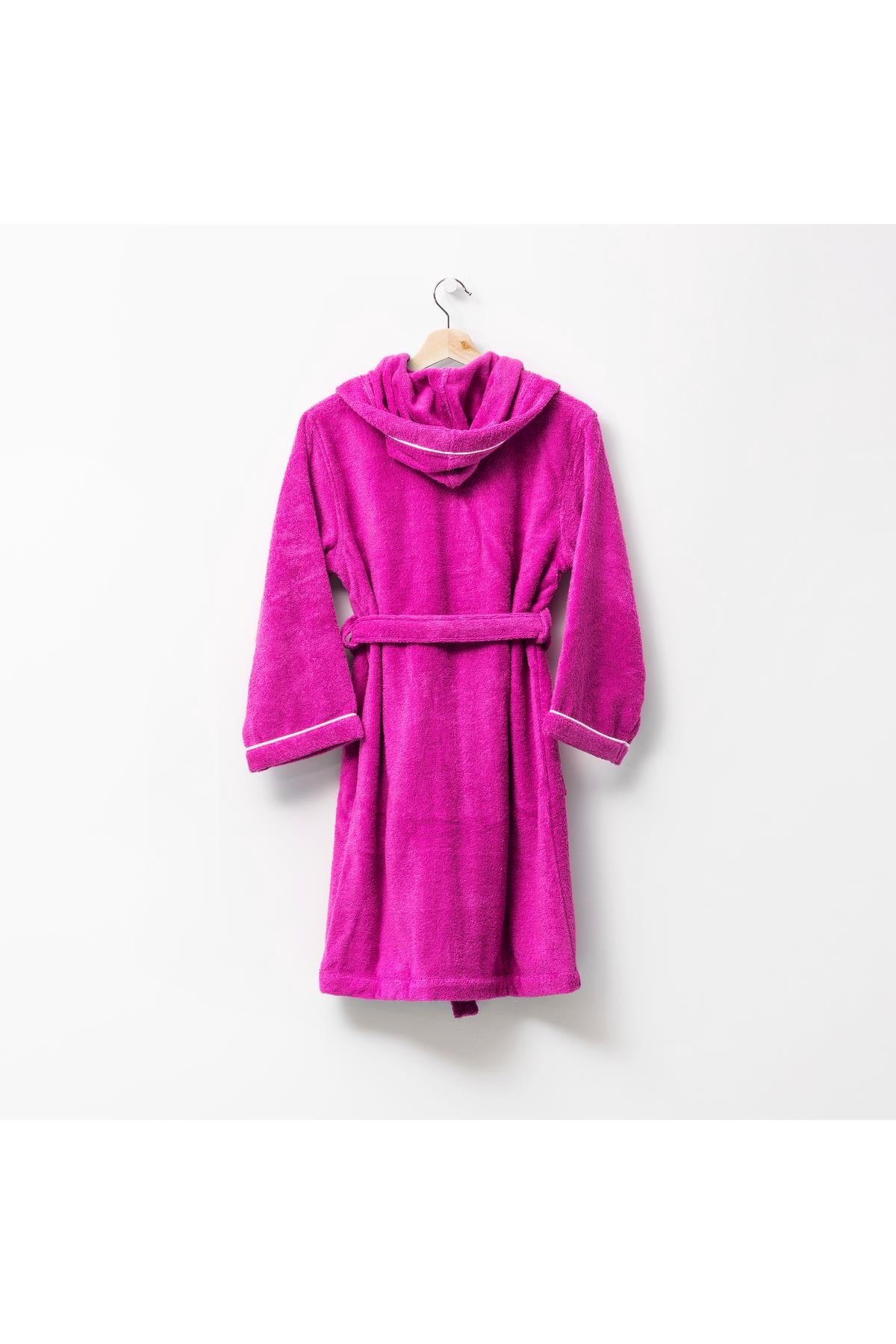 Be-0817-Pnk %100 Pamuk Pembe 65X65 Cm Çocuk Bornozu