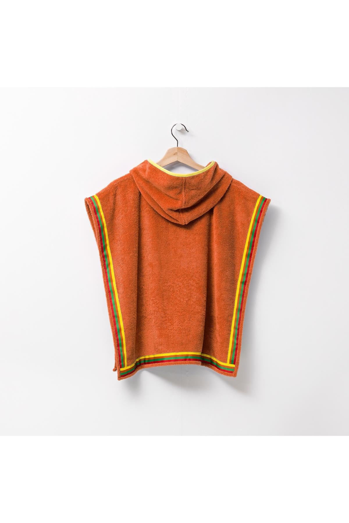 Be-0818-Org %100 Pamuk Turuncu 65X65 Cm Çocuk Panço Havlu
