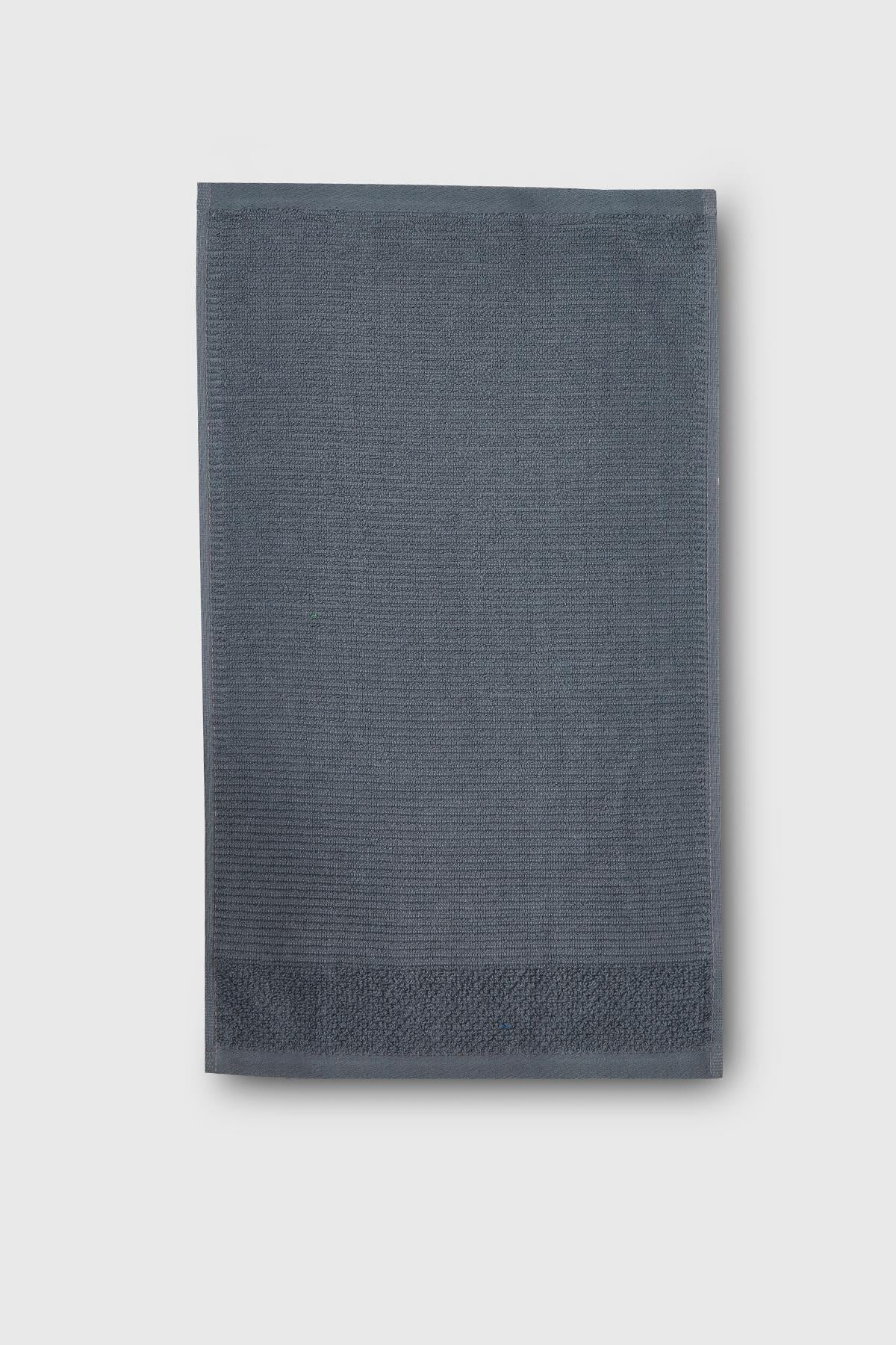 Be-0827-Dgy %100 Pamuk Koyu Gri 30X50 Cm Misafir Havlusu