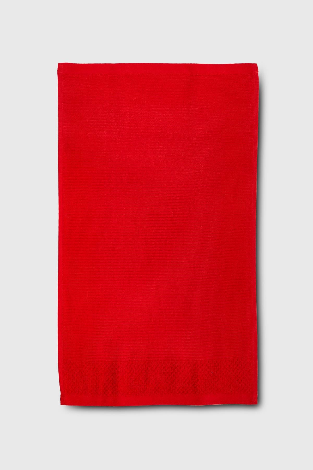 Be-0827-Rd %100 Pamuk Kırmızı 30X50 Cm Misafir Havlusu