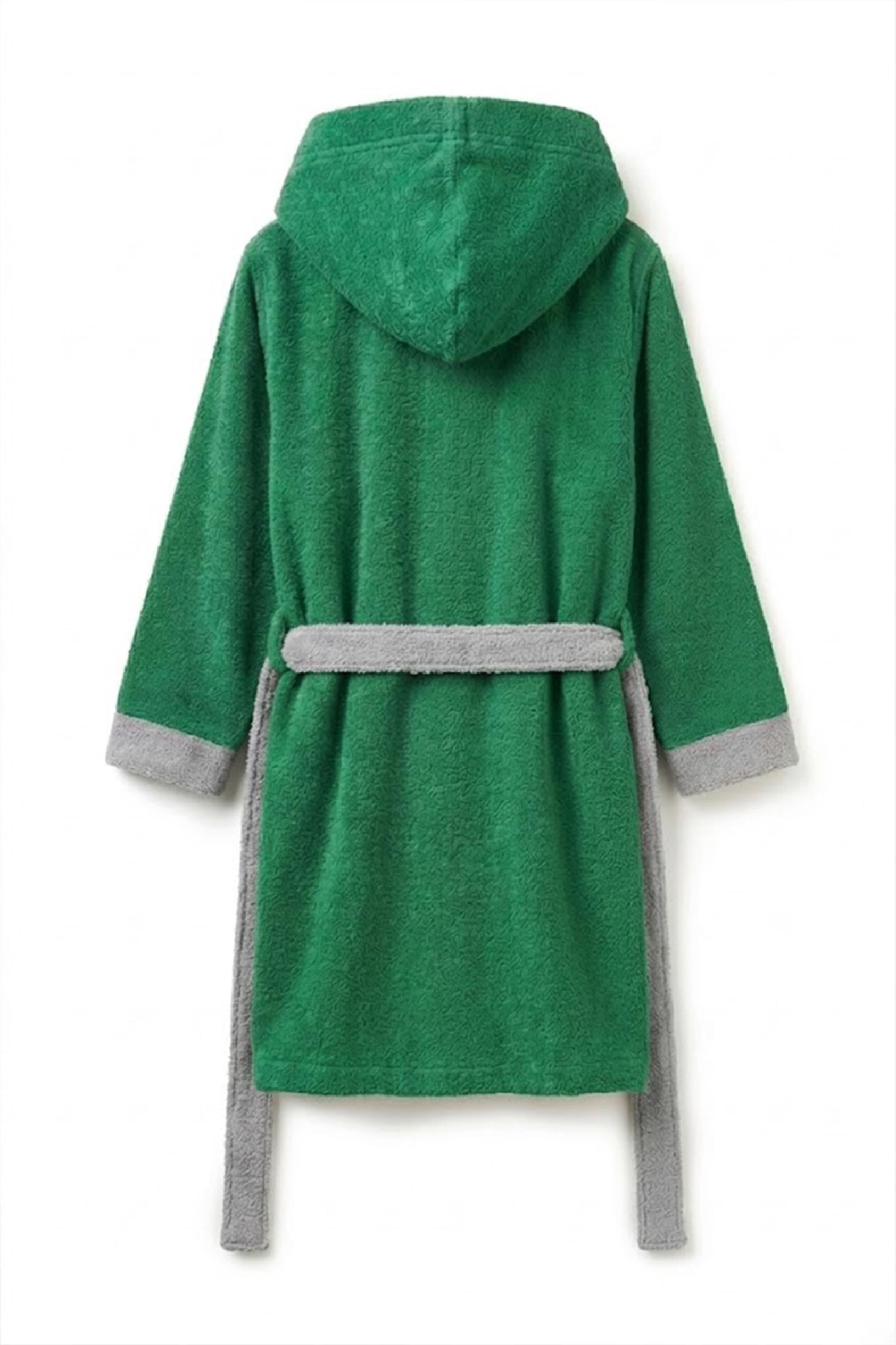 Be-2814-Gr %100 Pamuk Yeşil 65X65 Cm Çocuk Bornozu