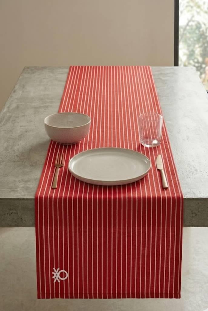 Be-28458-Rd %100 Pamuk Kırmızı Çizgili 40*140 Cm Runner