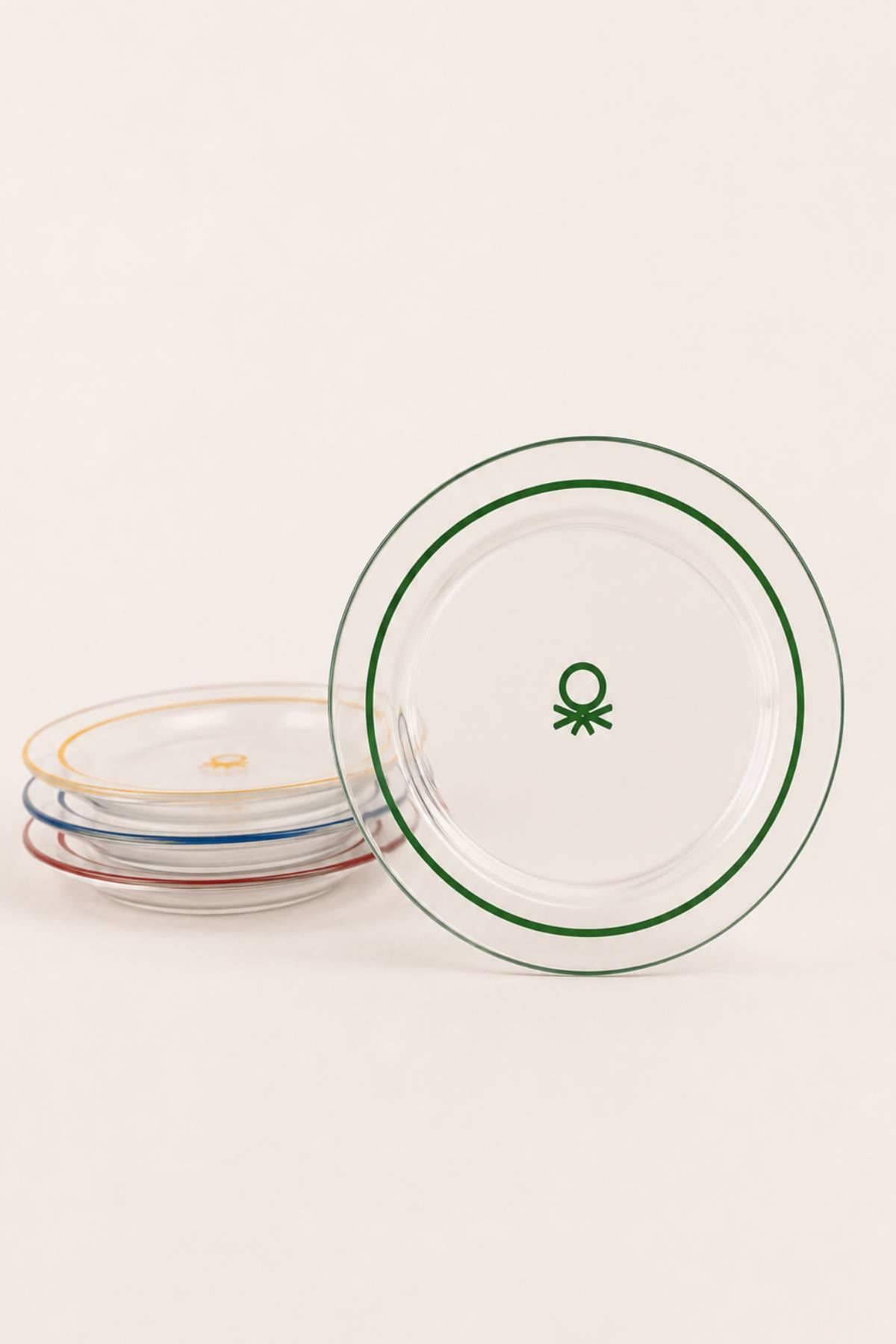 Be-Kct0037 Cam Çok Renkli Tabak Takımı