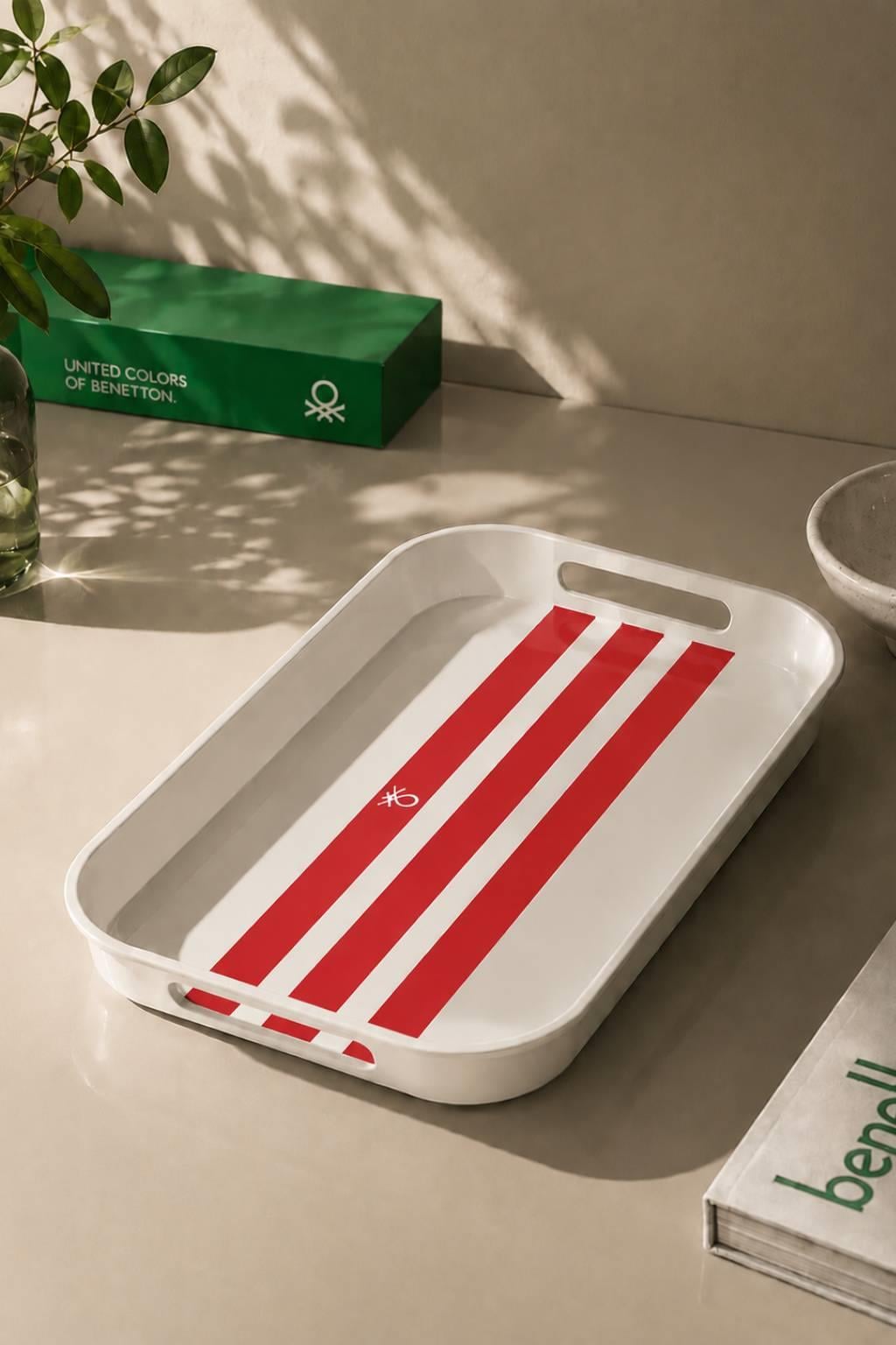 Be-Kct64-K Melamine Kırmızı 19*33 Cm Servis Tepsisi