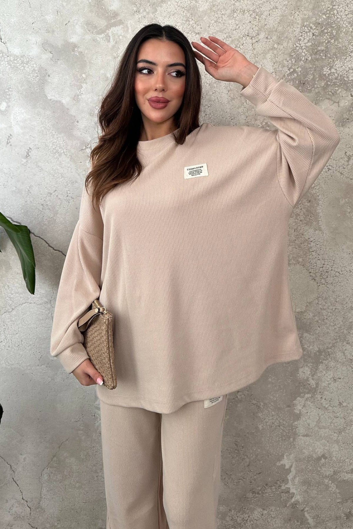 Bej Salaş Sweat Ve Pantolon