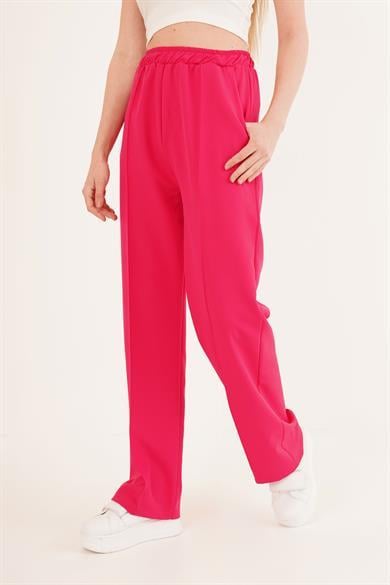 Bel Lastikli Basic Toptan Fuşya Pantolon Fuşya S