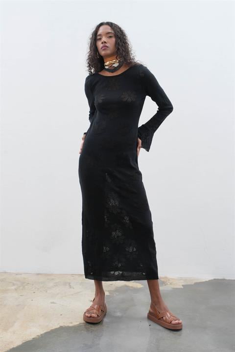 Belen Çiçek Desenli Maxi Boy Elbise 2793