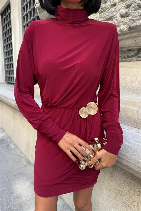 Beli Aksesuar Detaylı Sandy Elbise 2910