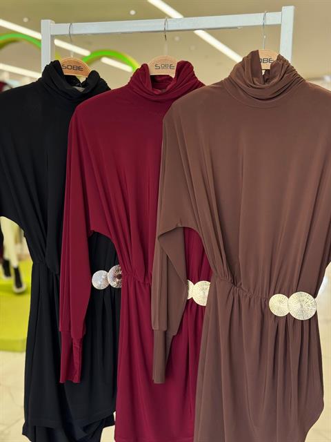 Beli Aksesuar Detaylı Sandy Elbise 2910