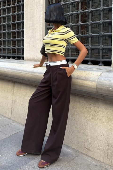 Beli Lastik Detaylı Rahat Pantolon 0087