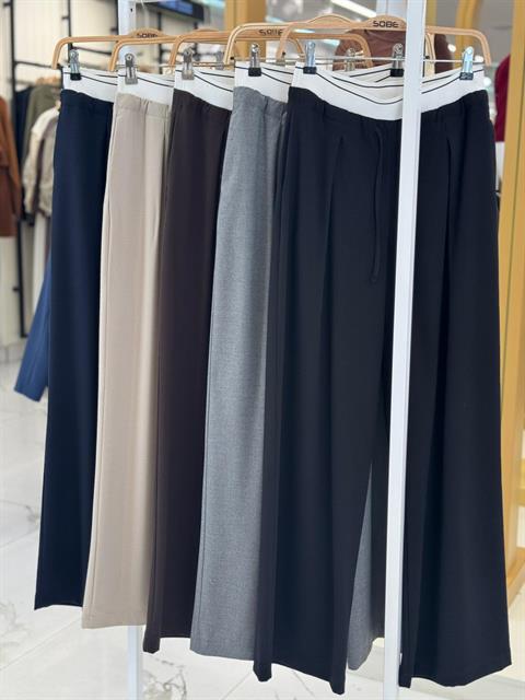Beli Lastik Detaylı Rahat Pantolon 0087
