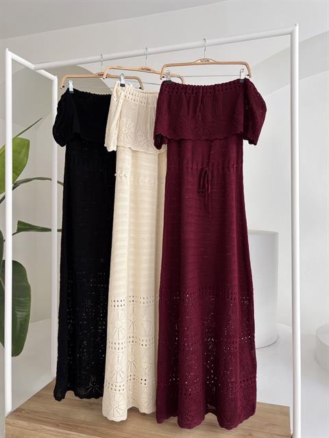 Bella Ajurlu Straplez Elbise 2713-0025