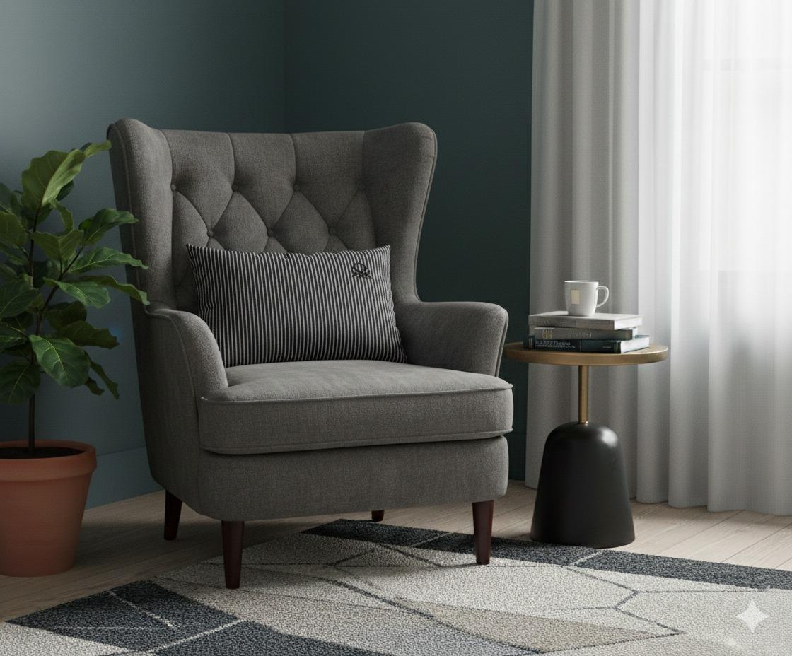 Benetton 100% Pamuk 35*50 Cm Çizgili Kırlent Dolu Siyah Çizgili
