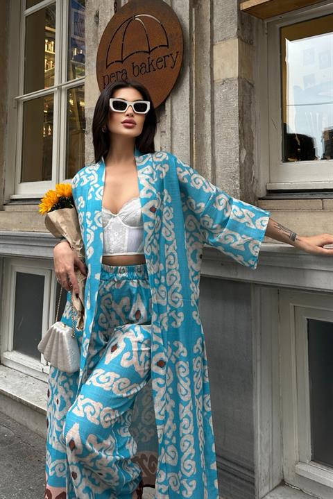 Berry Su Yollu Saten Kimono Takım 9714-08