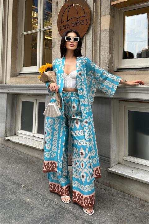 Berry Su Yollu Saten Kimono Takım 9714-08