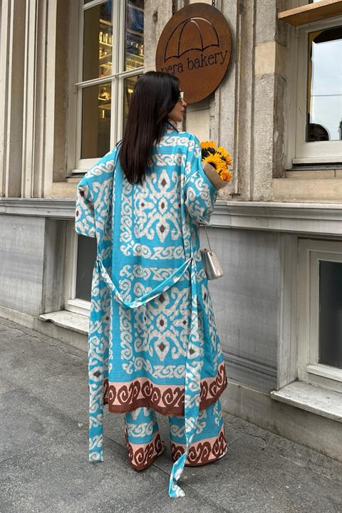 Berry Su Yollu Saten Kimono Takım 9714-08