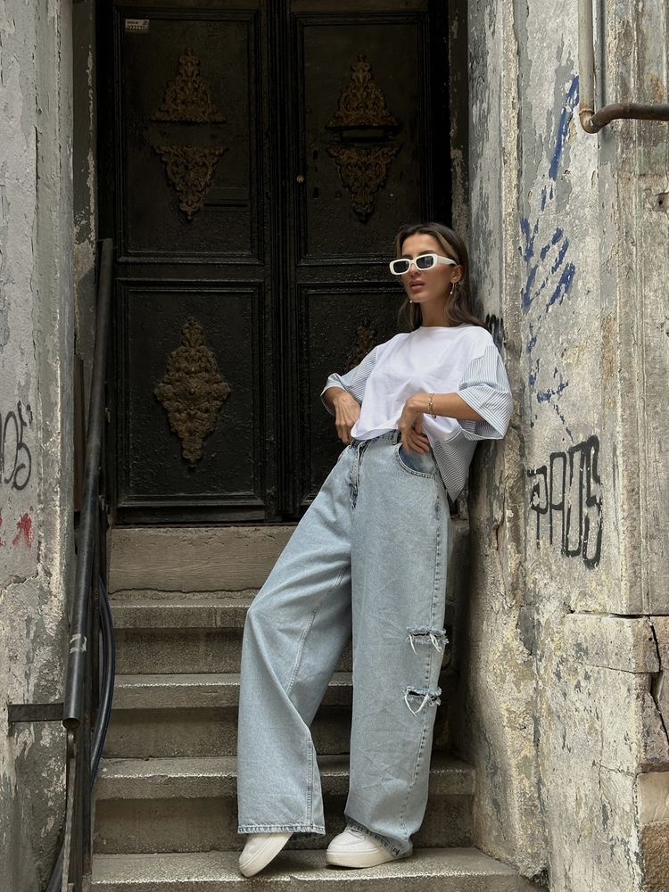 Topshow Beyaz Mavi Garnili Crop Toptan Bluz