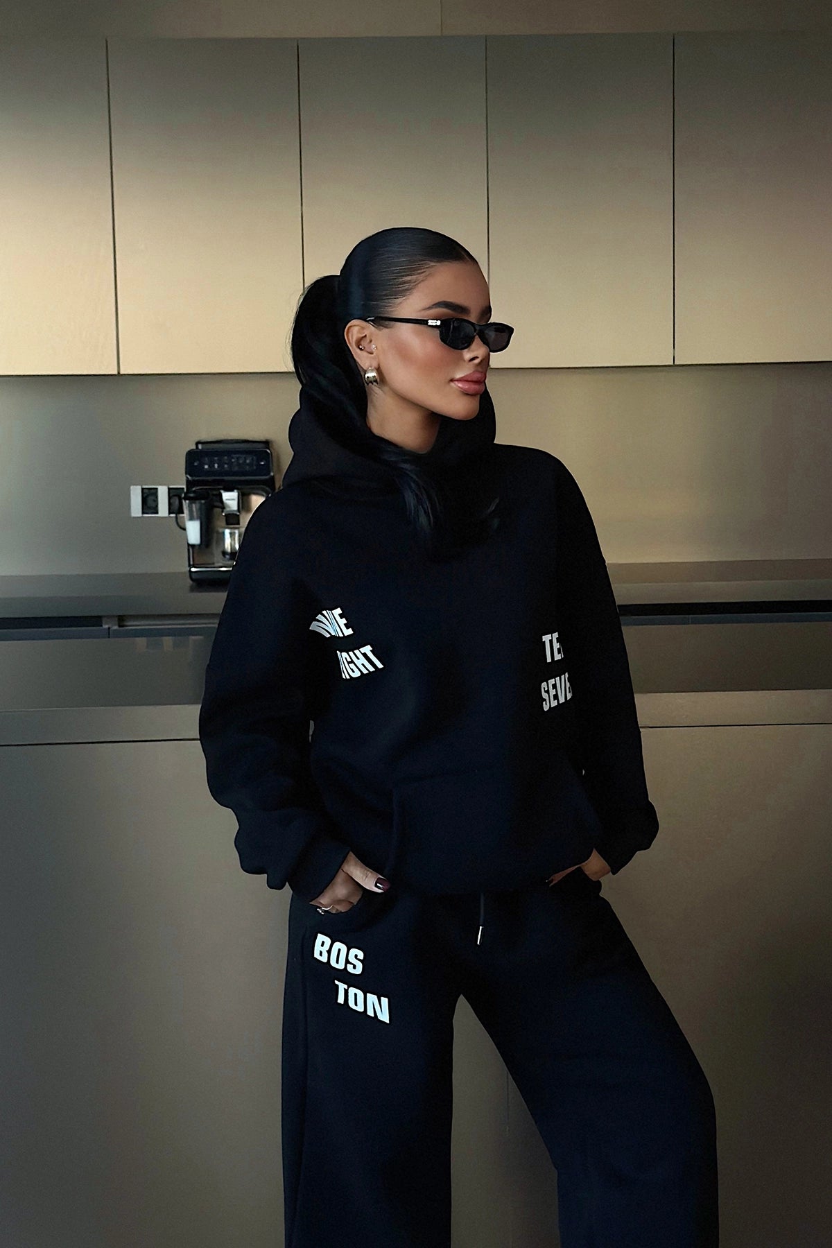 Siyah Darcey Eşofman Takım