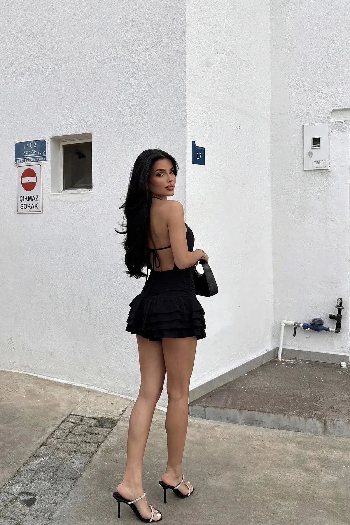 Siyah Heloise Mini Elbise