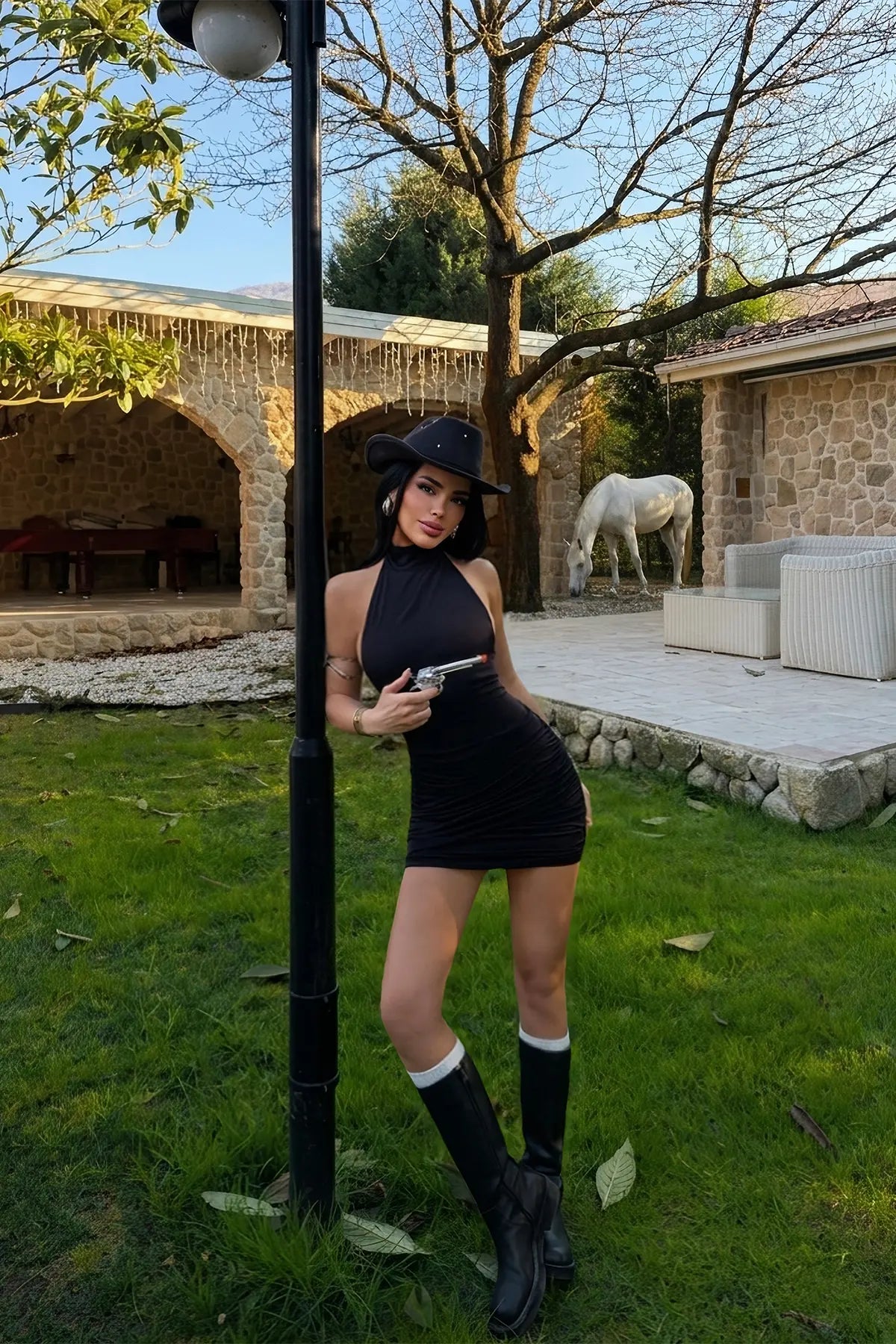 Siyah Kawos Elbise
