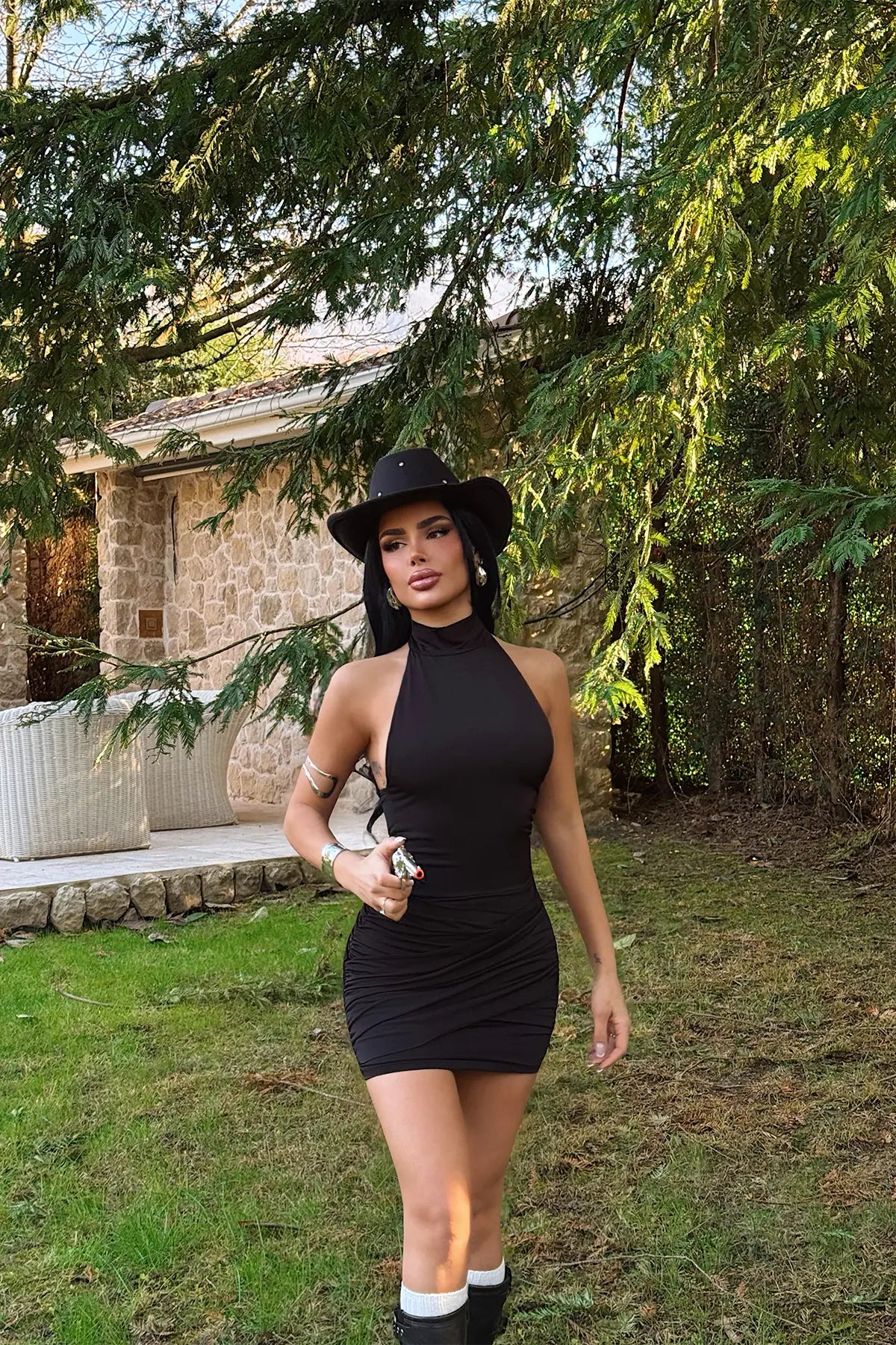 Siyah Kawos Elbise