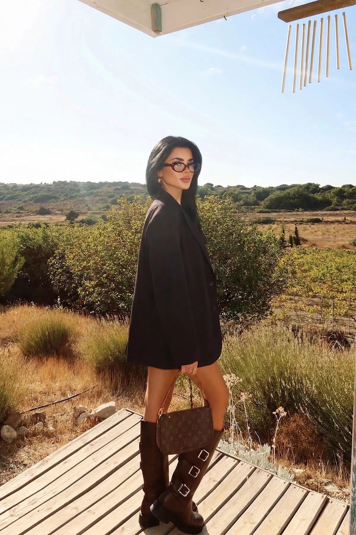 Siyah Sidrit Oversize Blazer