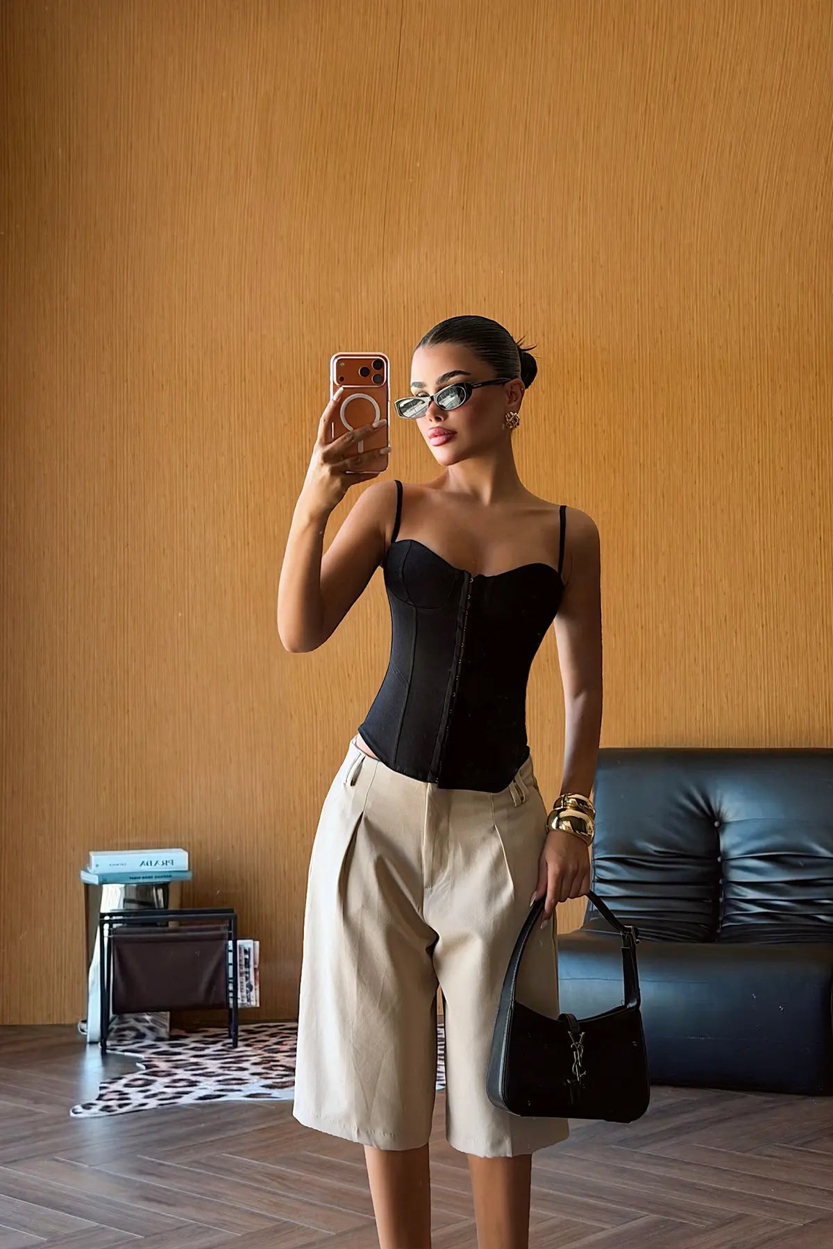 Siyah Askılı Crop Top