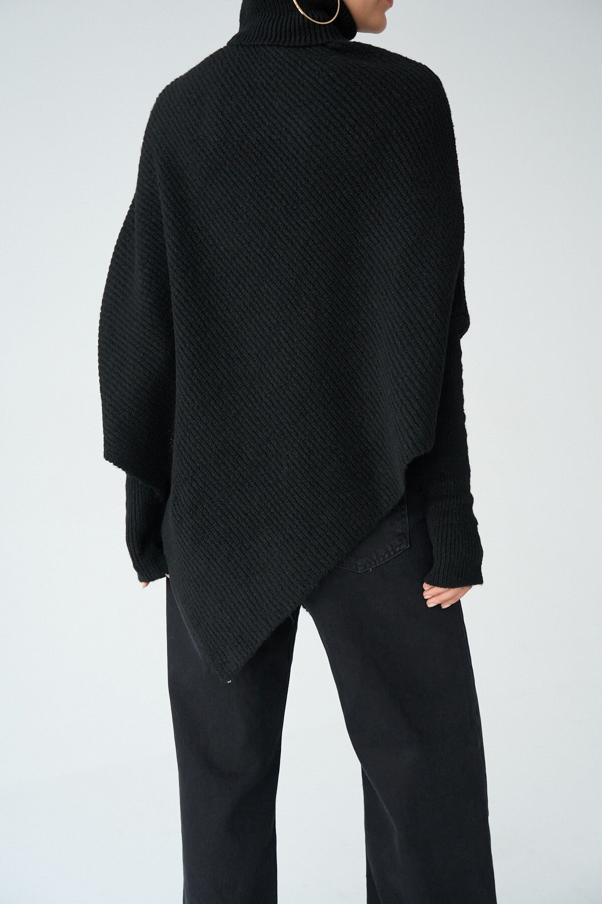 Black Turtleneck Knit Sweater