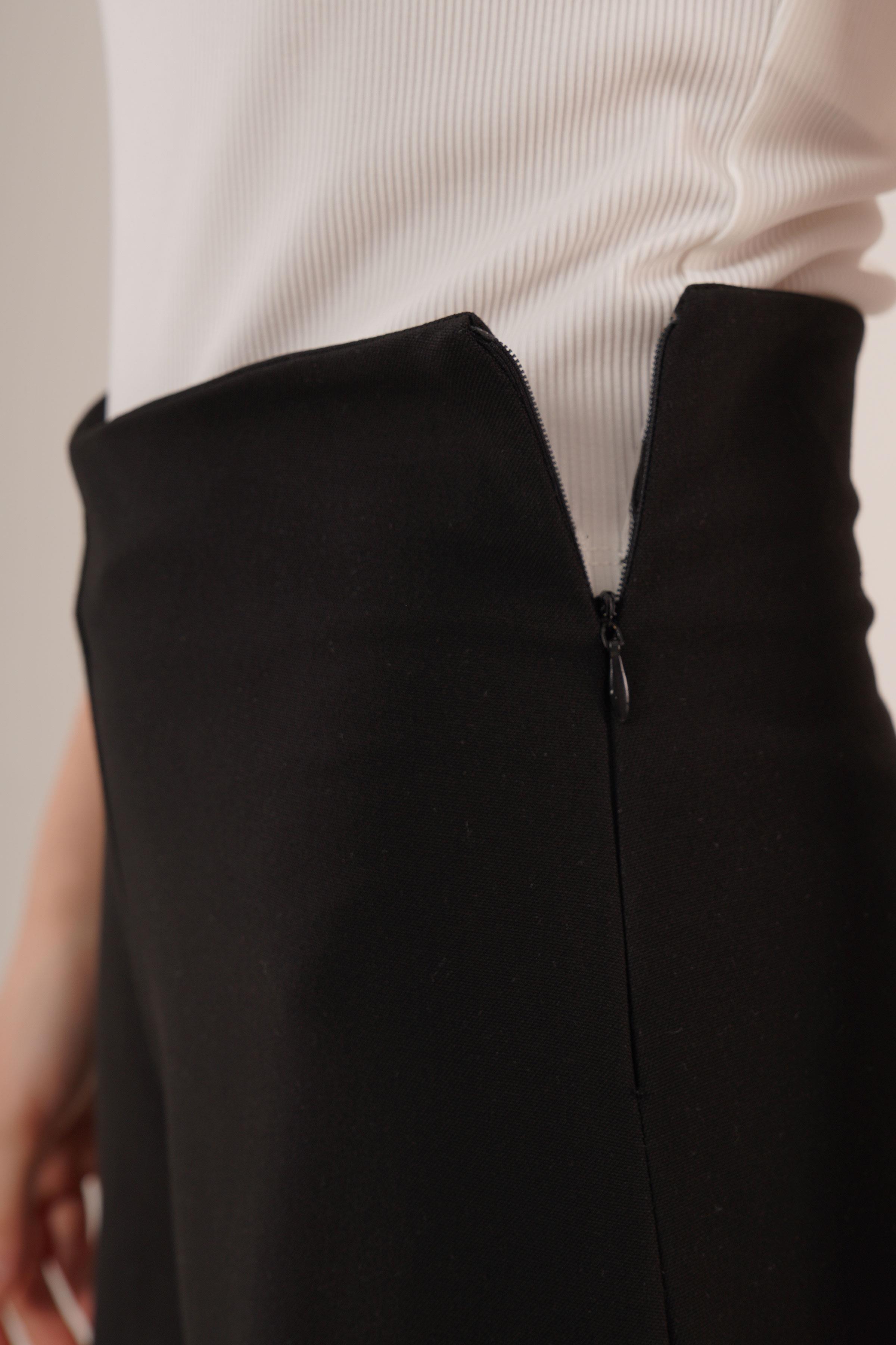 Bol Paça Yandan Fermuarlı Toptan Siyah Kumaş Pantolon