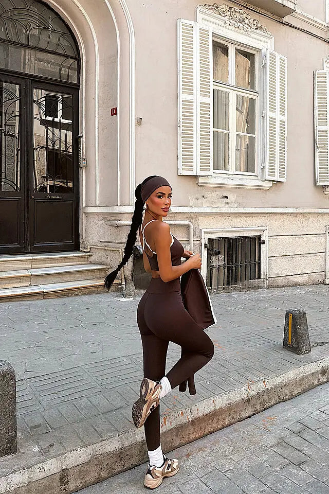 Kahverengi 4 lü Yoga Set