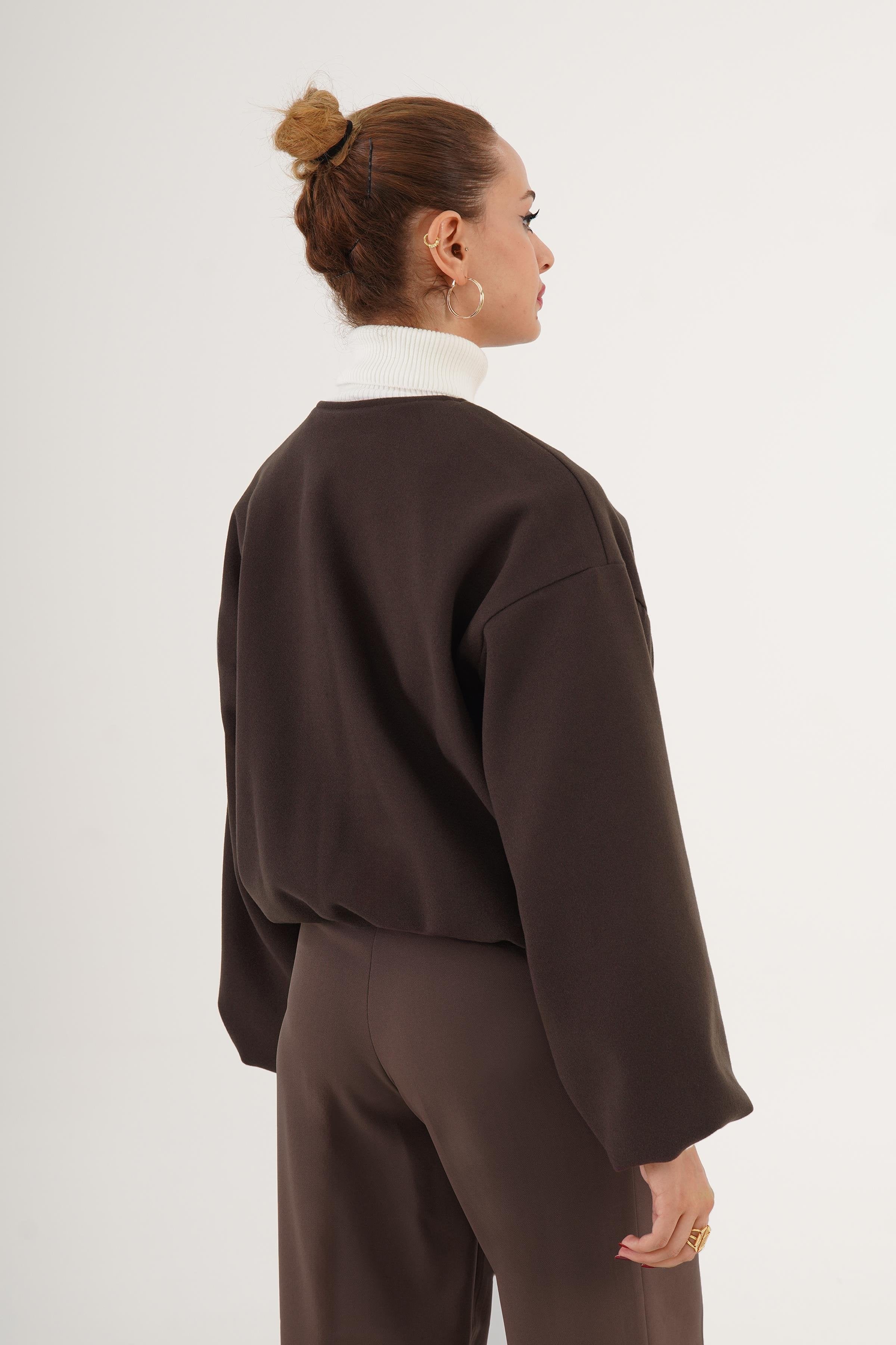 Fermuarlı İç Astarlı Bomber Kahve Toptan Ceket