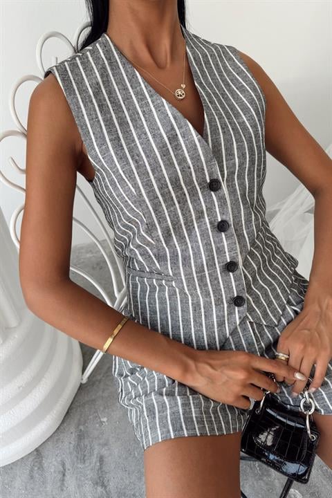 Carla Işıltılı Yelek Şort Takım 9821