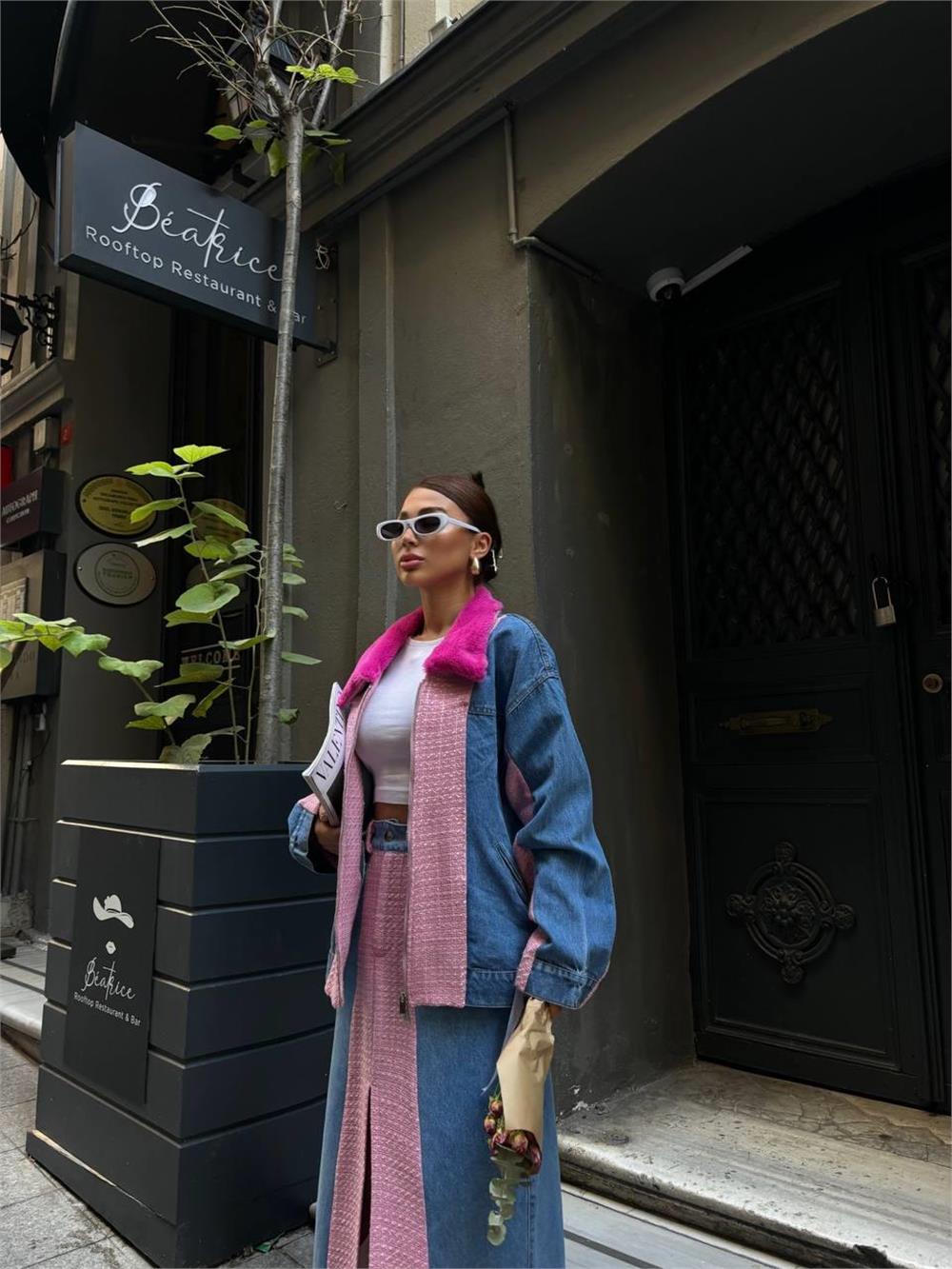 CHANEL GARNİLİ KOT MONT - Fuşya