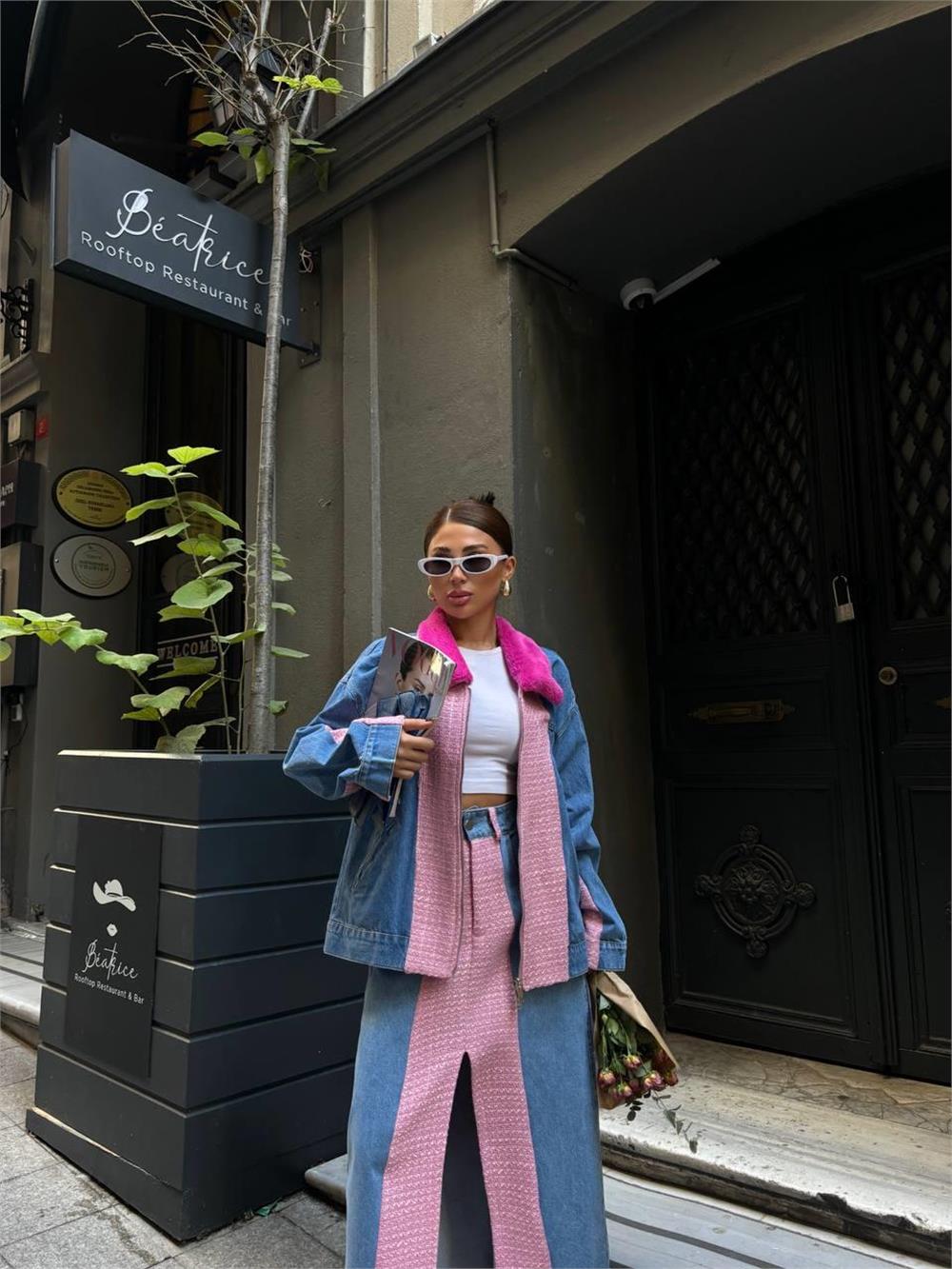 CHANEL GARNİLİ KOT MONT - Fuşya