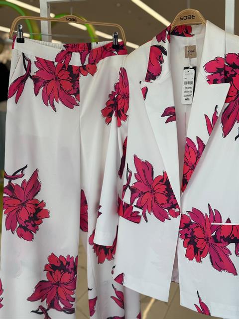 Çiçekli Chanel Saten Takım 10040