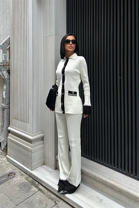 Cornelia Fitilli Biyeli Takım 9962 EKRU/SİYAH STD