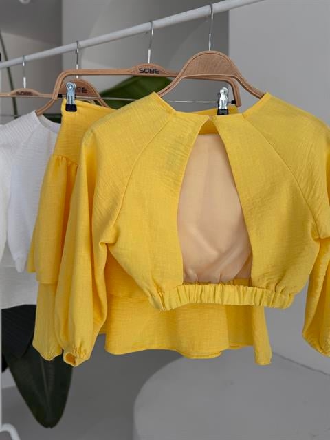 Crop Bluz ve Kat Kat Etekli Takım 10207
