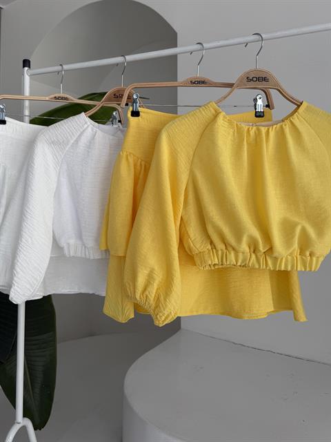Crop Bluz ve Kat Kat Etekli Takım 10207