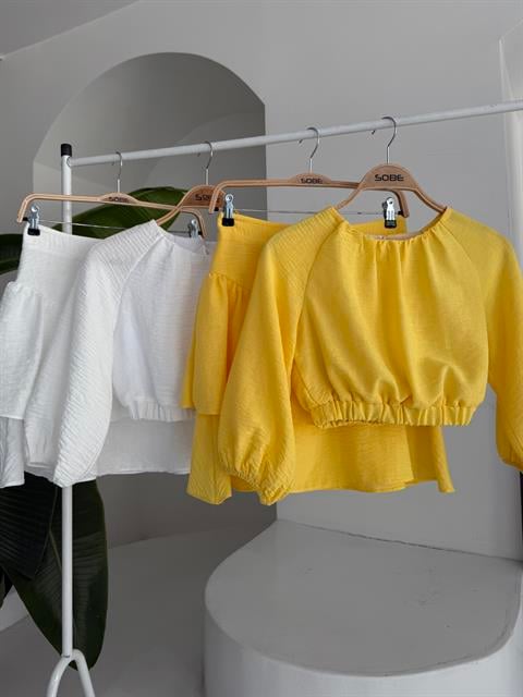 Crop Bluz ve Kat Kat Etekli Takım 10207