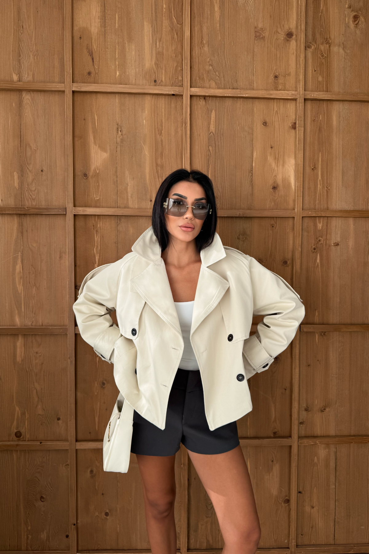 CROP BOYFREND TRENC - Taş